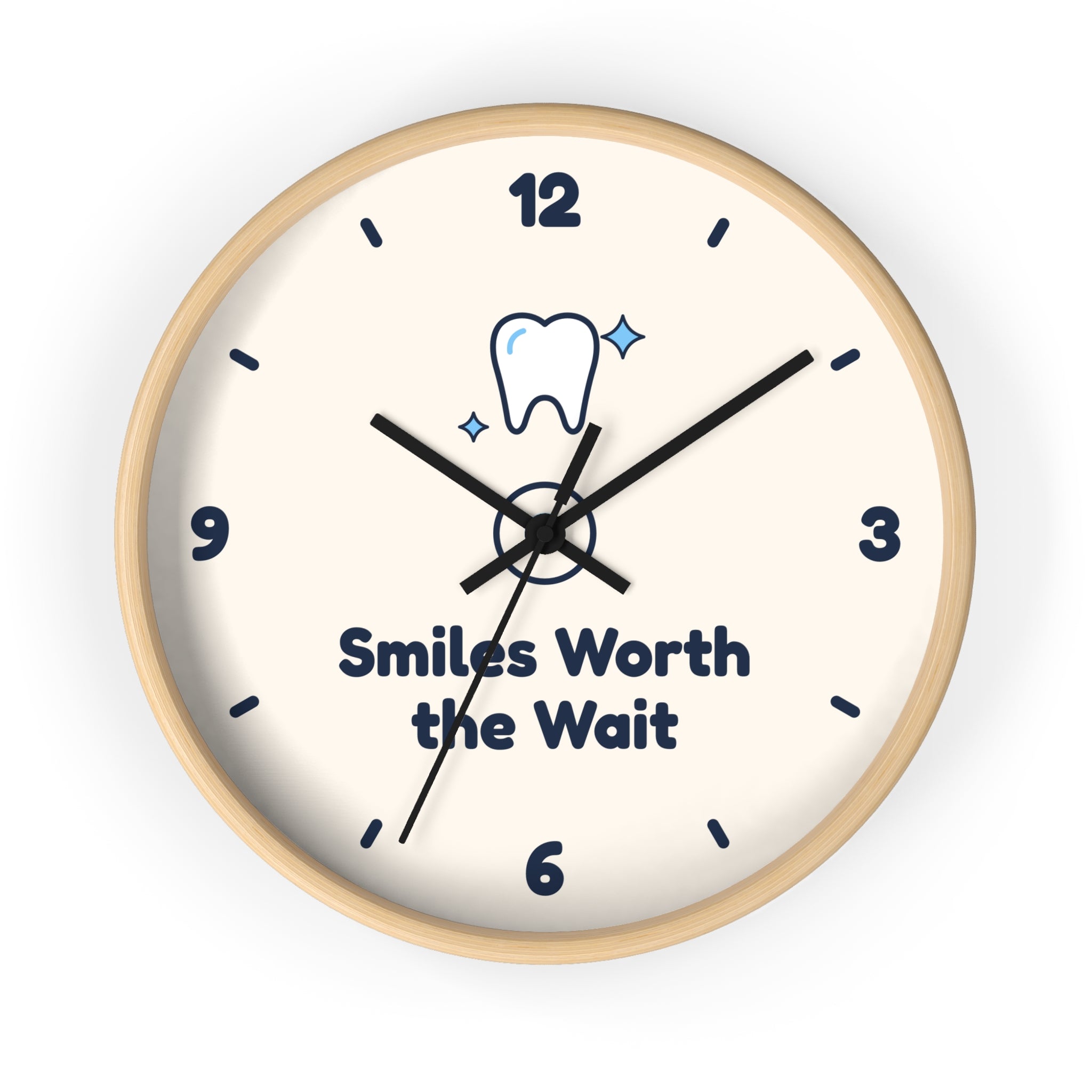 Smiles Worth the Wait Wall Clock — Dental Lobby