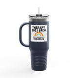 Insulated Travel Mug, 40oz - "Therapy Boss Brew Best Served With Miracles" Perfect for Coffee Lovers | Treat Yourself |  Great Gift for Clinic Owners, Bosses, and VIPs | Travel Tumbler [...]