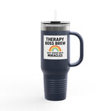 Insulated Travel Mug, 40oz - "Therapy Boss Brew Best Served With Miracles" Perfect for Coffee Lovers | Treat Yourself |  Great Gift for Clinic Owners, Bosses, and VIPs | Travel Tumbler [...]